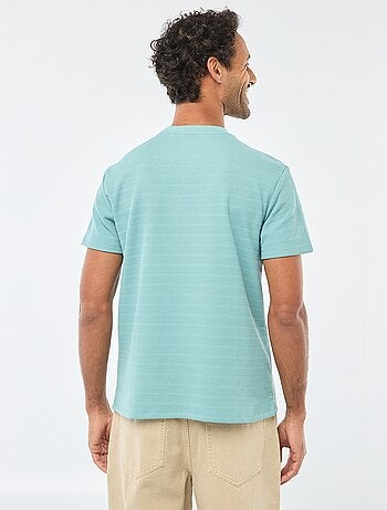 T-shirt a maniche corte in maglia waffle