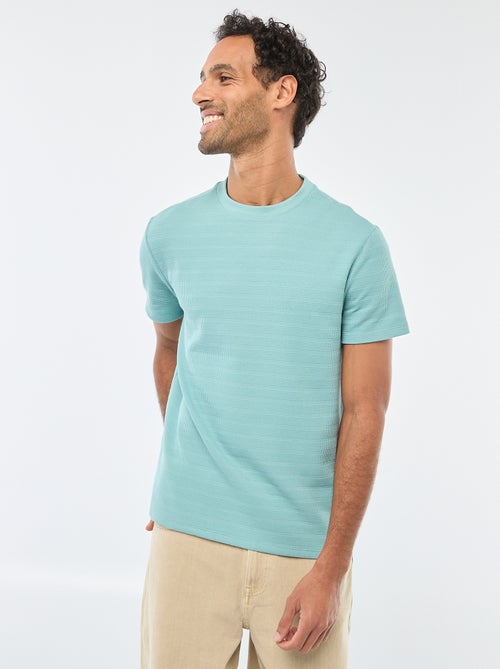 T-shirt a maniche corte in maglia waffle - Kiabi