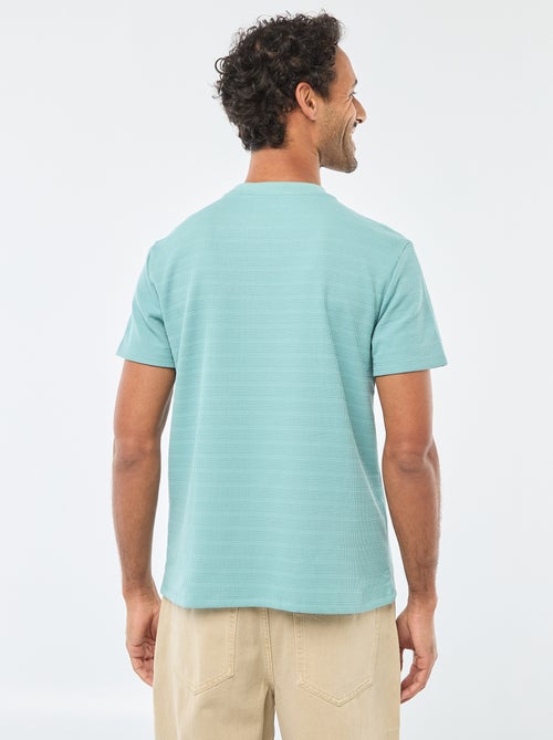 T-shirt a maniche corte in maglia waffle - Kiabi