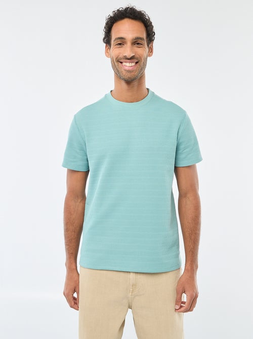 T-shirt a maniche corte in maglia waffle - Kiabi