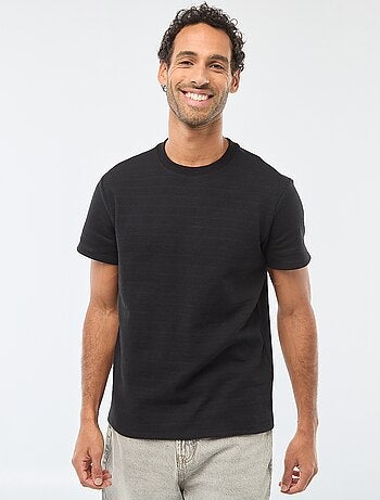 T-shirt a maniche corte in maglia waffle