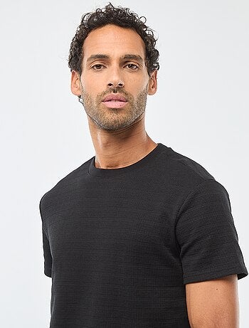 T-shirt a maniche corte in maglia waffle