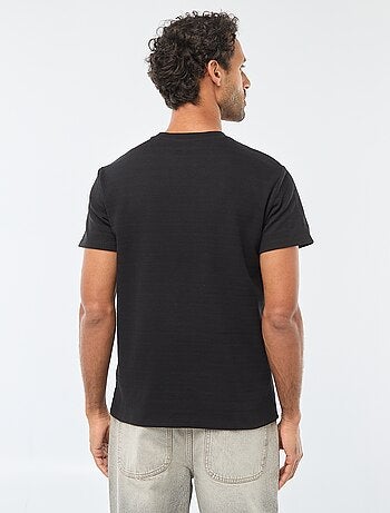 T-shirt a maniche corte in maglia waffle