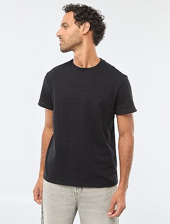 T-shirt a maniche corte in maglia waffle