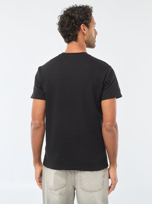 T-shirt a maniche corte in maglia waffle - Kiabi