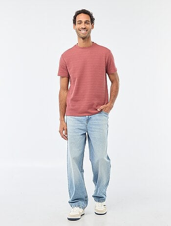 T-shirt a maniche corte in maglia waffle