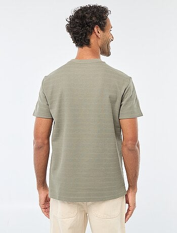 T-shirt a maniche corte in maglia waffle