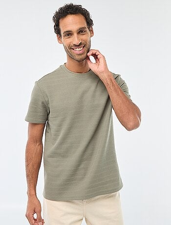 T-shirt a maniche corte in maglia waffle