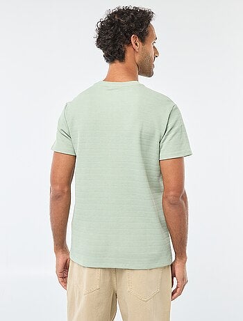 T-shirt a maniche corte in maglia waffle