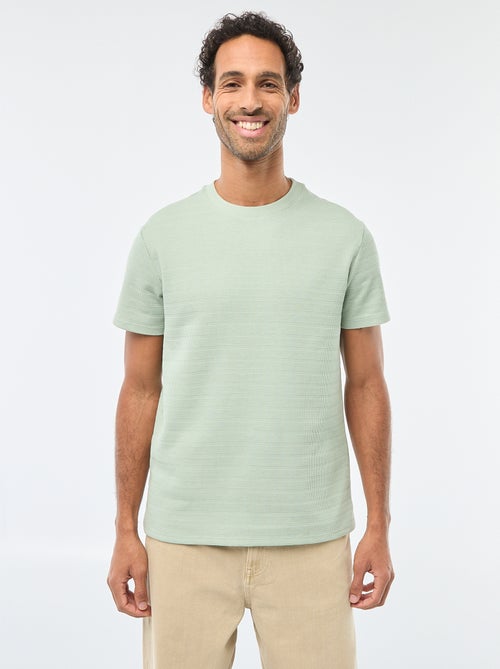 T-shirt a maniche corte in maglia waffle - Kiabi