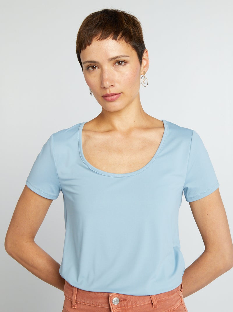 T-shirt a maniche corte in microfibra BLU - Kiabi