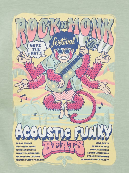 T-shirt a maniche corte in stile 'festival rock' - Kiabi