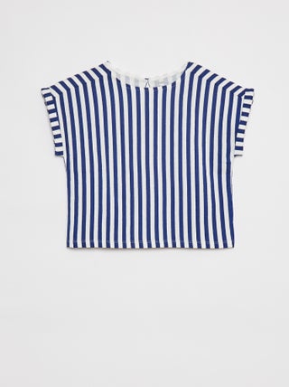 T-shirt a maniche corte in tessuto effetto crêpe