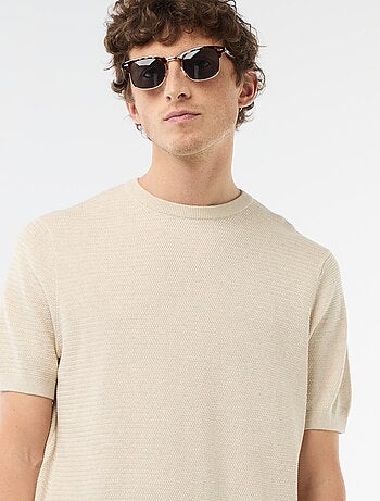 T-shirt a maniche corte in tessuto fantasia