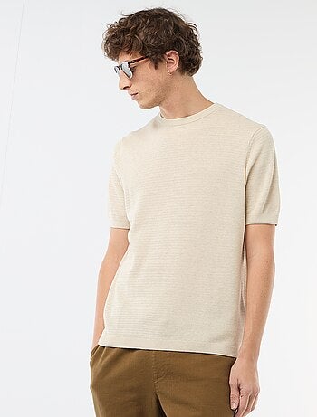 T-shirt a maniche corte in tessuto fantasia