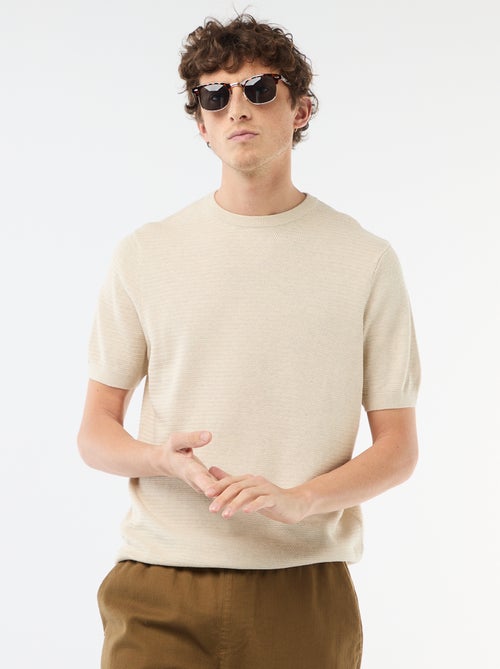 T-shirt a maniche corte in tessuto fantasia - Kiabi