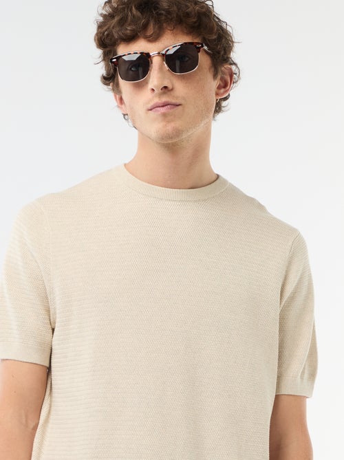 T-shirt a maniche corte in tessuto fantasia - Kiabi