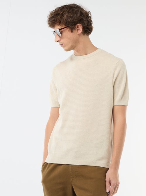 T-shirt a maniche corte in tessuto fantasia - Kiabi