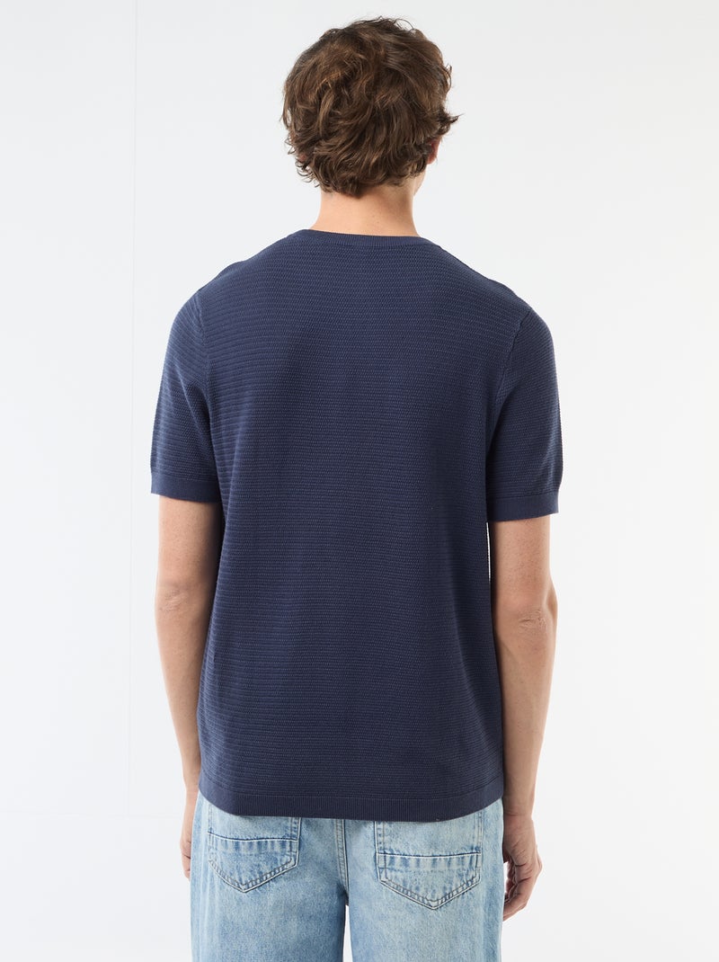 T-shirt a maniche corte in tessuto fantasia Blu - Kiabi