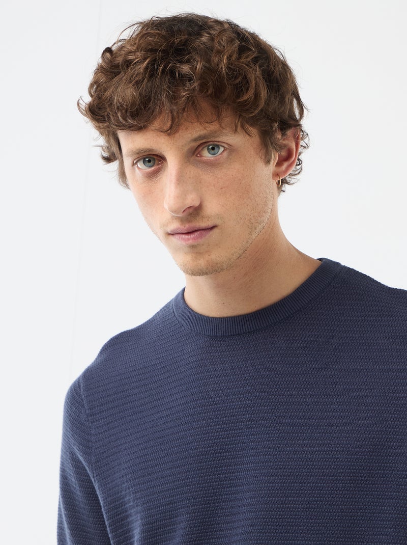 T-shirt a maniche corte in tessuto fantasia Blu - Kiabi