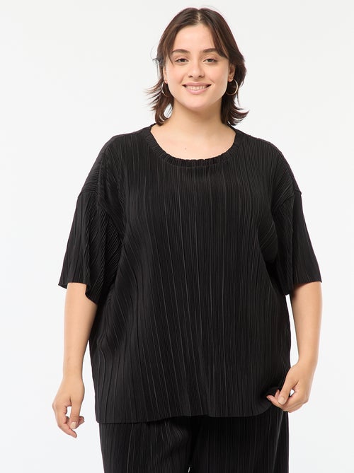 T-shirt a maniche corte in tessuto plissettato - Kiabi