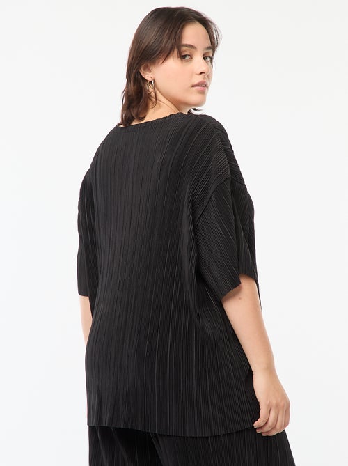 T-shirt a maniche corte in tessuto plissettato - Kiabi