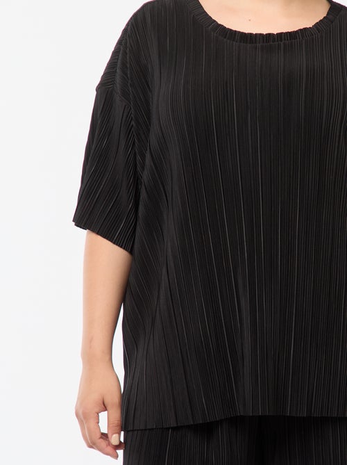 T-shirt a maniche corte in tessuto plissettato - Kiabi