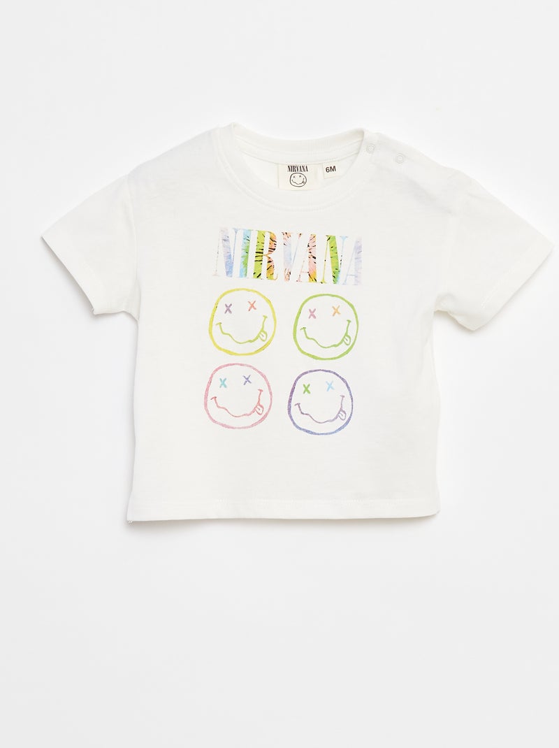 T-shirt a maniche corte 'Nirvana' BIANCO - Kiabi