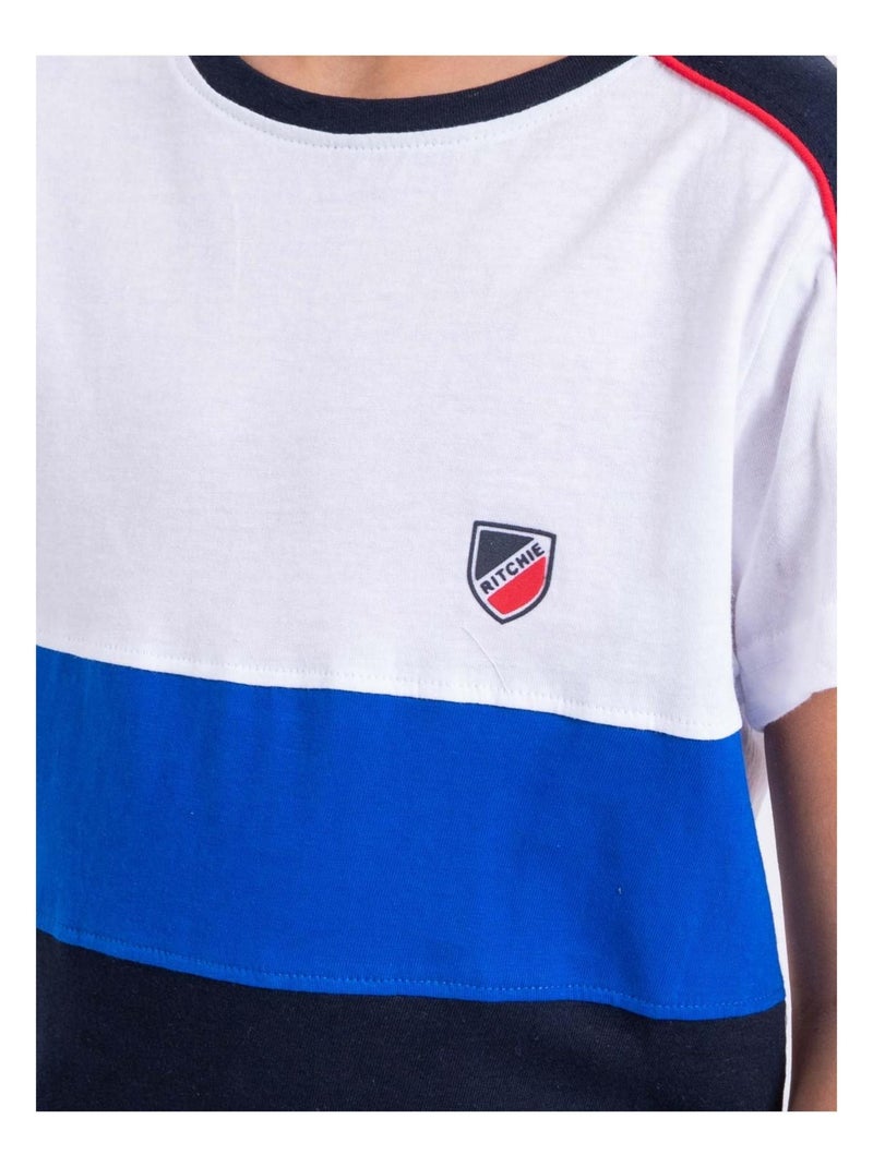 T-shirt a maniche corte puro cotone NABALIA-J Blu marino - Kiabi