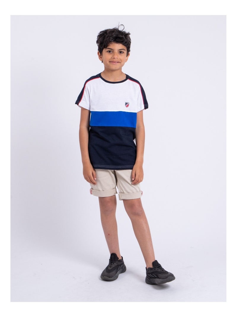 T-shirt a maniche corte puro cotone NABALIA-J Blu marino - Kiabi