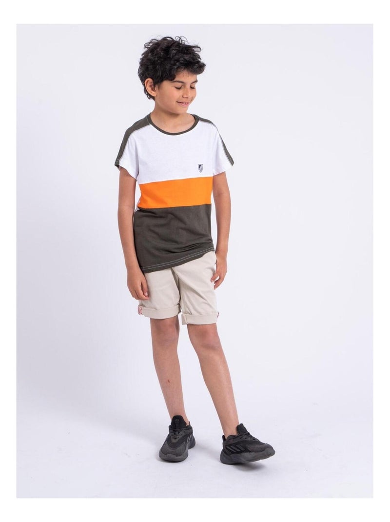 T-shirt a maniche corte puro cotone NABALIA-J Cachi - Kiabi