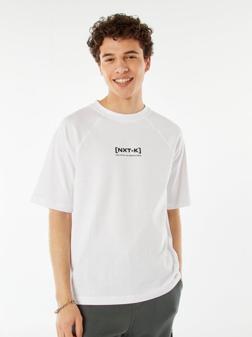 T-shirt a maniche corte raglan con stampa - Kiabi