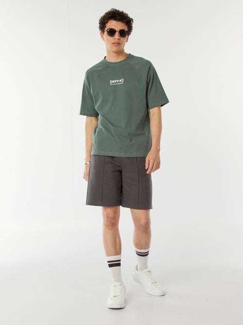 T-shirt a maniche corte raglan con stampa - Kiabi