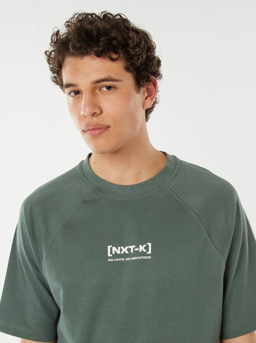 T-shirt a maniche corte raglan con stampa - Kiabi