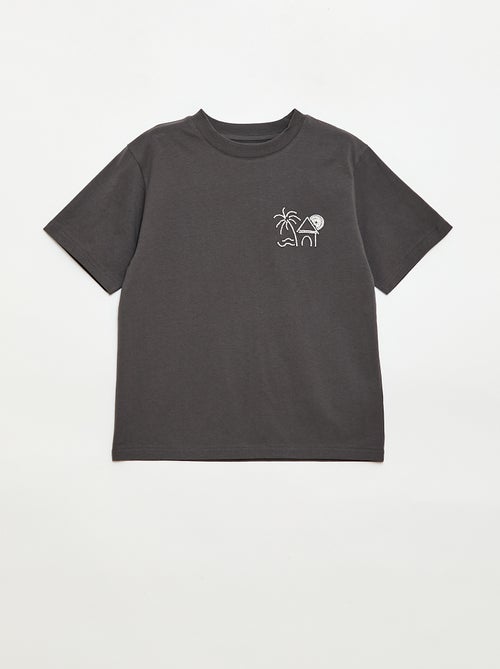 T-shirt a maniche corte ricamata - Kiabi