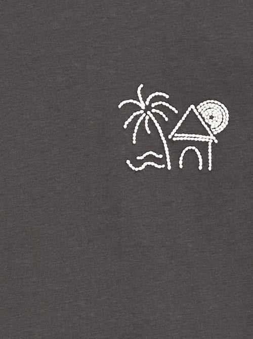 T-shirt a maniche corte ricamata - Kiabi
