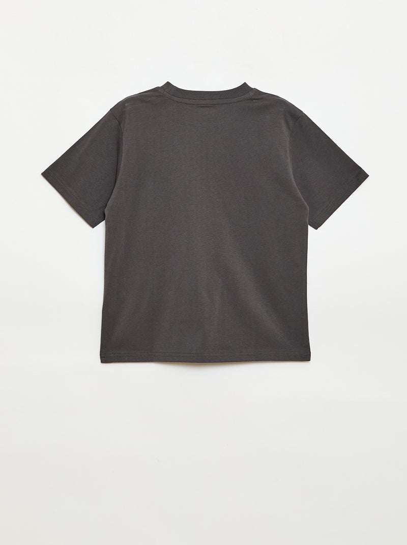 T-shirt a maniche corte ricamata Grigio - Kiabi