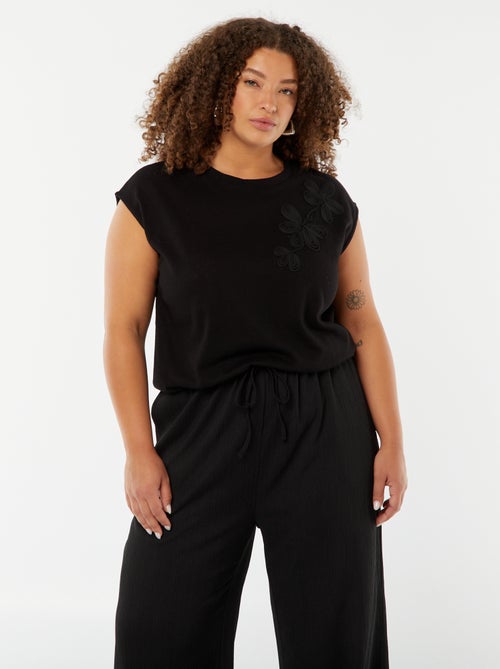 T-shirt a maniche corte ricamata - Kiabi