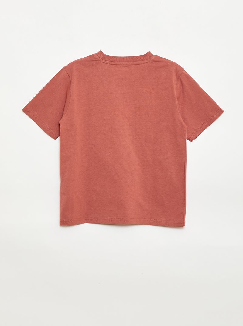 T-shirt a maniche corte ricamata Rosso - Kiabi