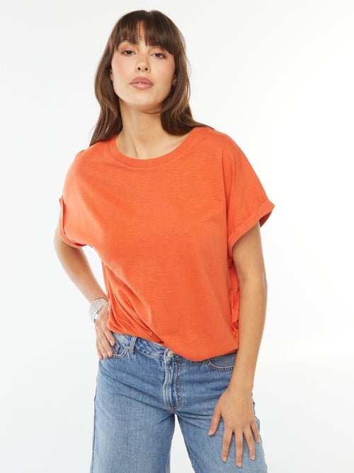 T-shirt a maniche corte risvoltate - Kiabi