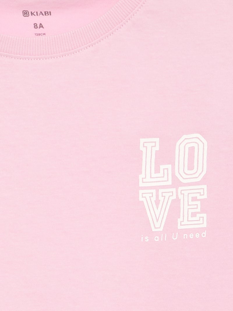 T-shirt a maniche corte Rosa - Kiabi