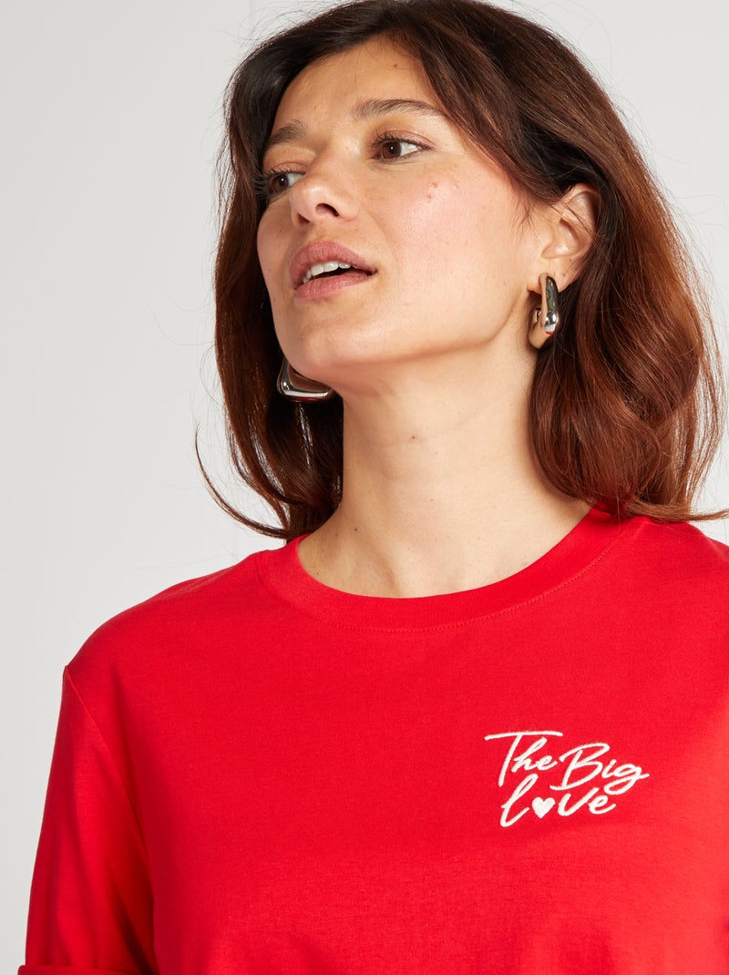 T-shirt a maniche corte ROSSO - Kiabi