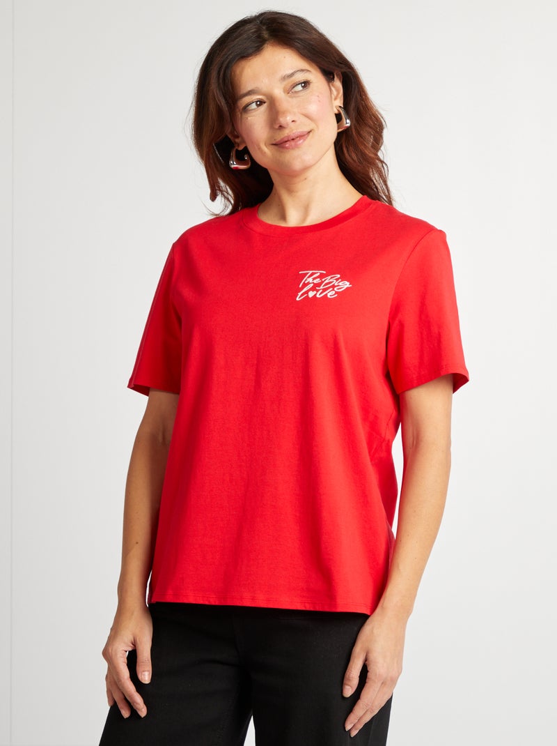 T-shirt a maniche corte ROSSO - Kiabi