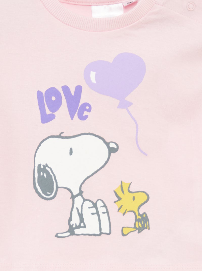 T-shirt a maniche corte 'Snoopy' rosa - Kiabi