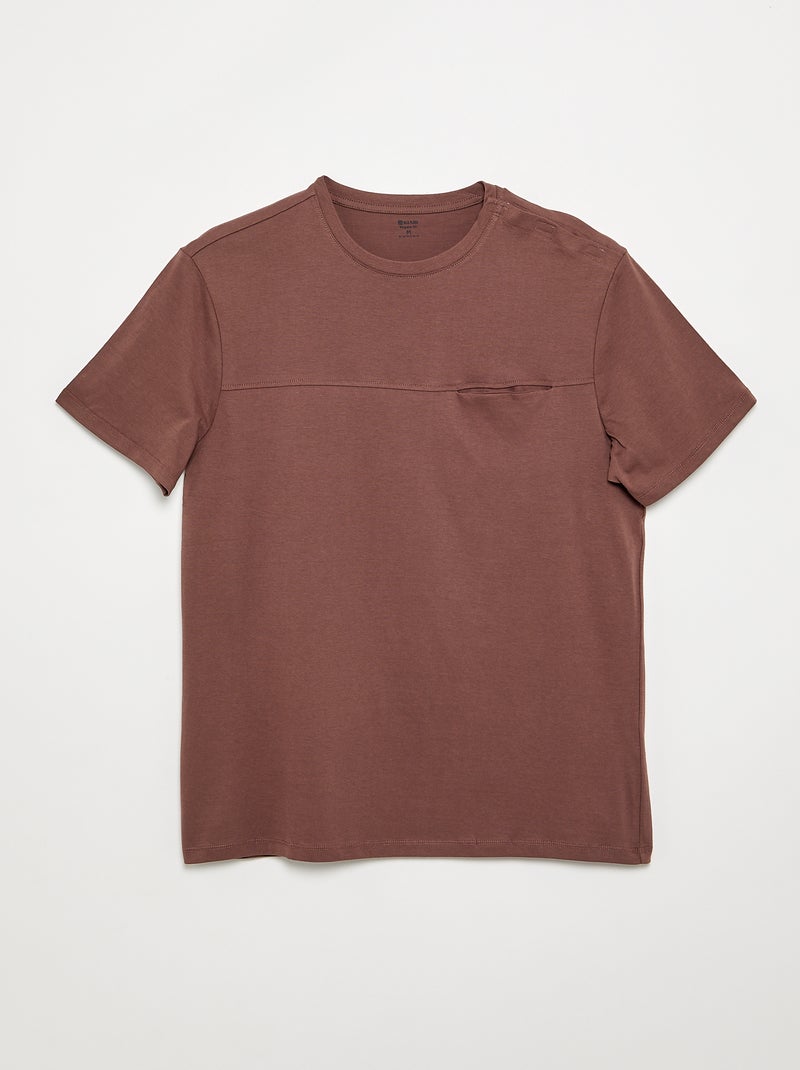 T-shirt a maniche corte stampata - collezione facile da indossare Marrone - Kiabi
