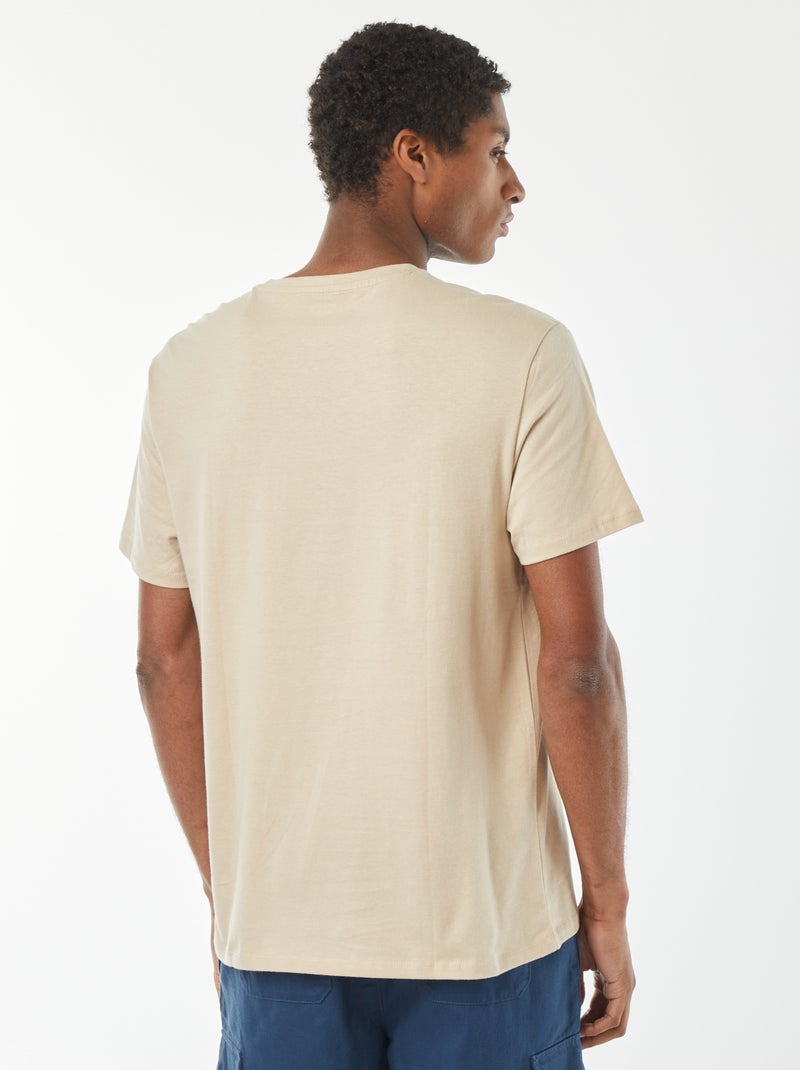 T-shirt a maniche corte stampata BEIGE - Kiabi