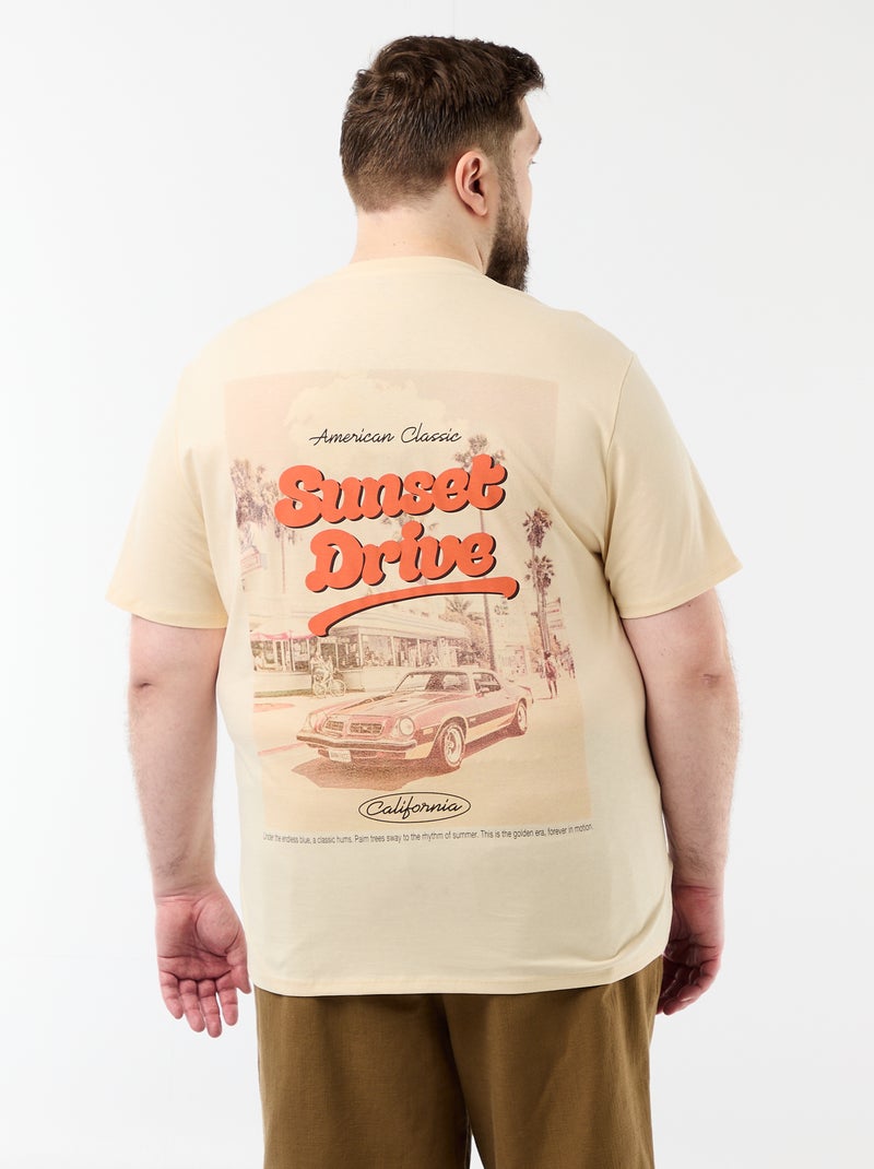 T-shirt a maniche corte stampata Beige - Kiabi