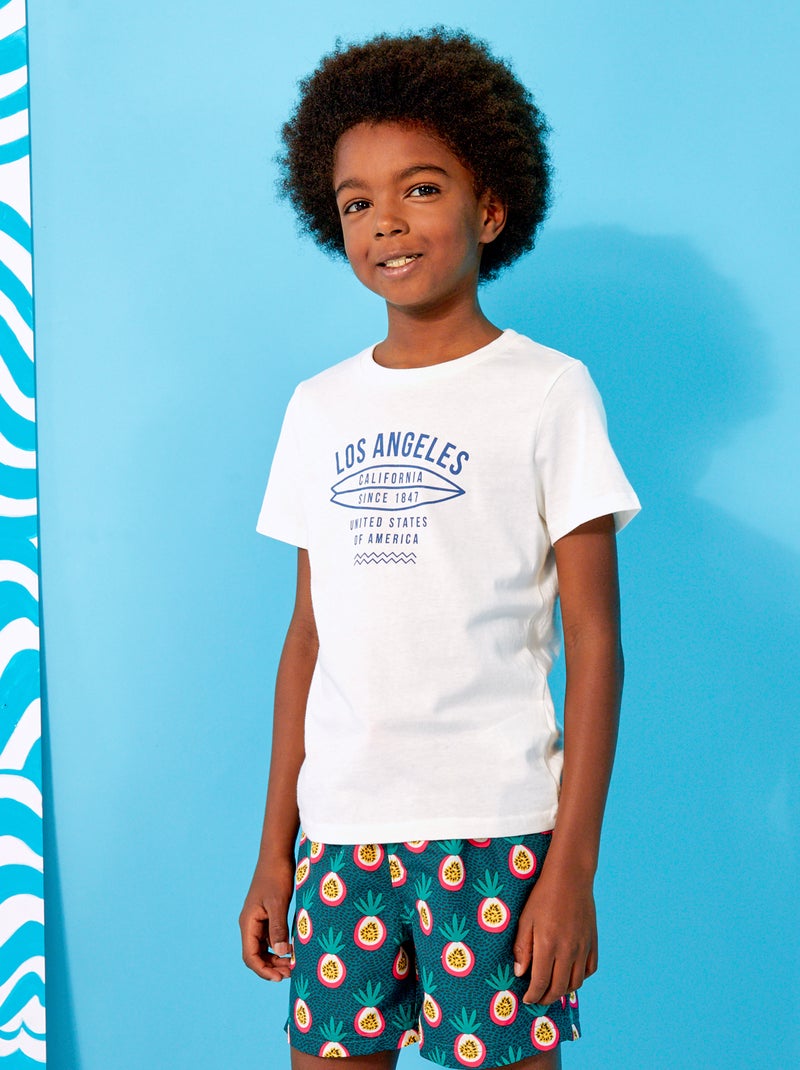 T-shirt a maniche corte stampata BEIGE - Kiabi