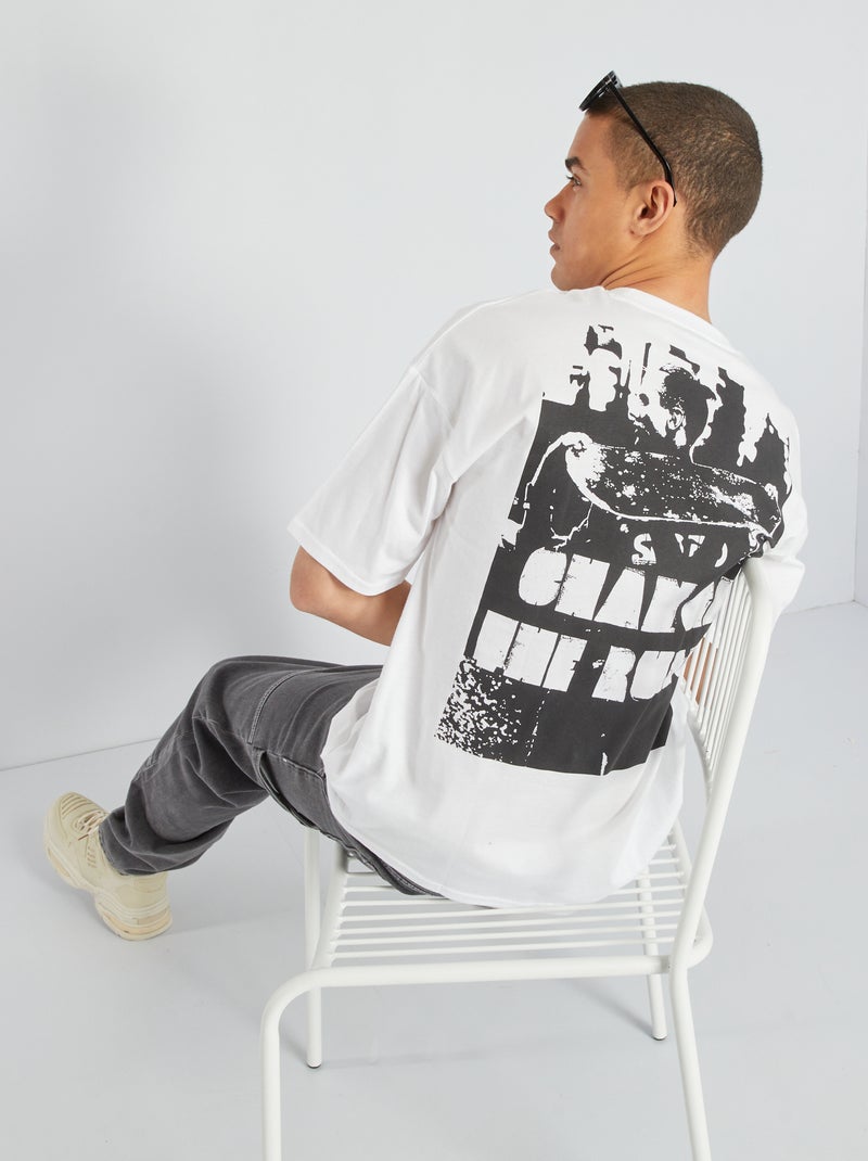 T-shirt a maniche corte stampata Bianco - Kiabi