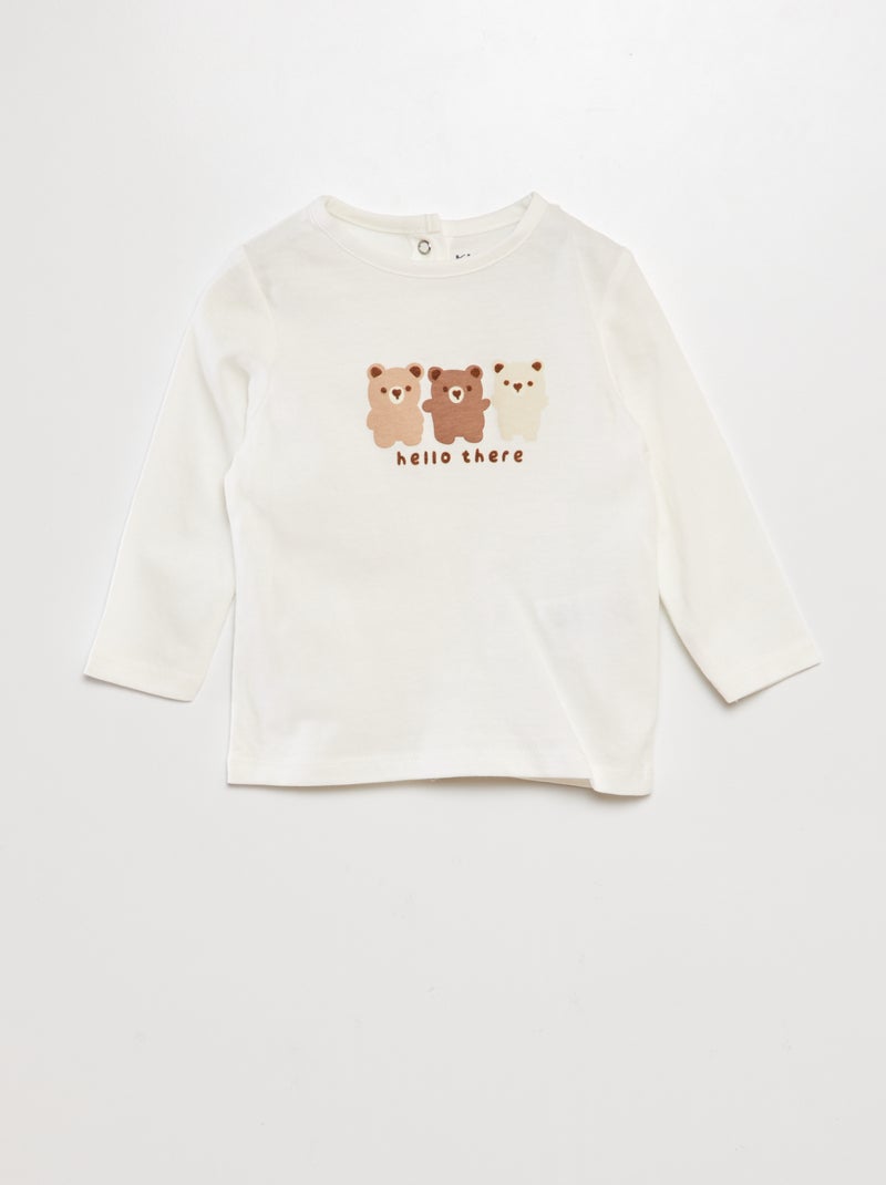T-shirt a maniche corte stampata BIANCO - Kiabi